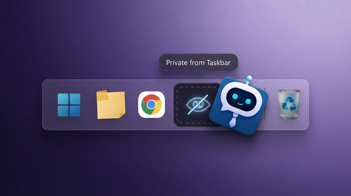 InterviewCaddy stays invisible on your taskbar while running